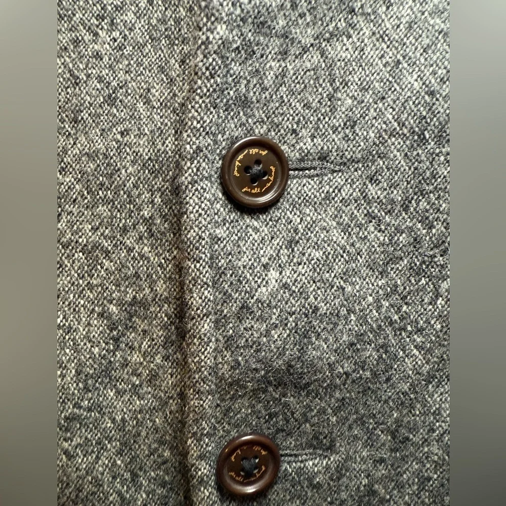 7 For All Mankind Wool Gray Tweed Single Breasted Blazer Zip Sweater Combo Large